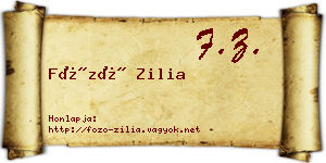 Főző Zilia névjegykártya