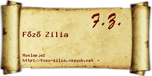 Főző Zilia névjegykártya